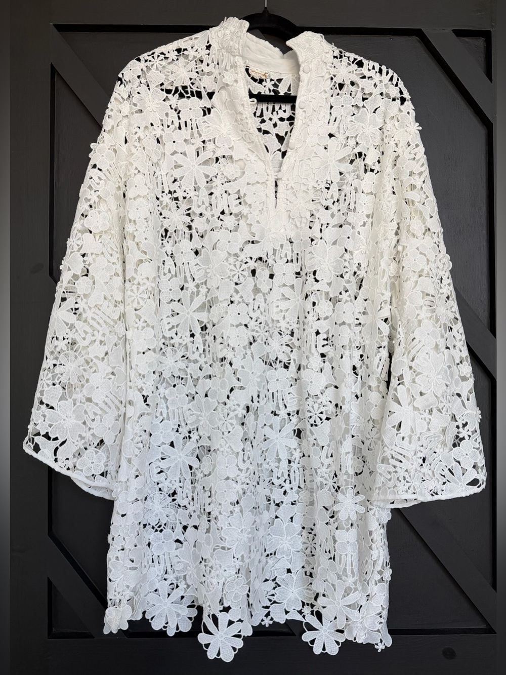 La Vie Style House "La Vie" Lace Mini Dress in White, One Size